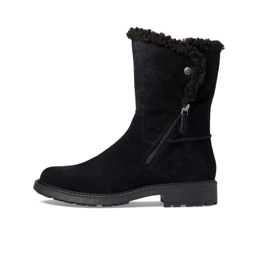 Clarks Opal Zip (Black Suede) Women's Zip Boots Black Size 7